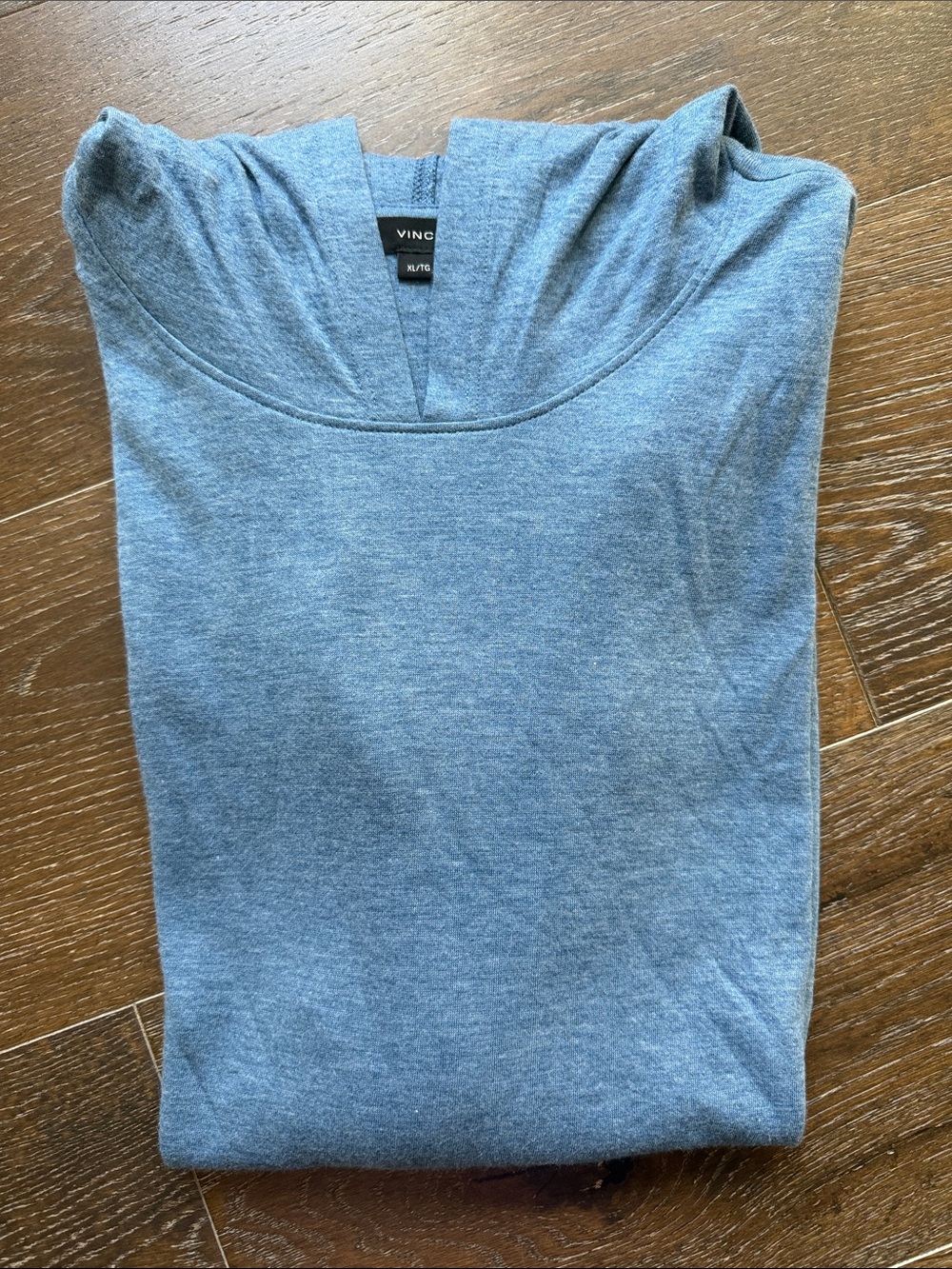 Vince Men's Heather Blue Hooded Sweatshirt